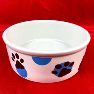Ceramic Pet Bowl 57oz with Paw Prints